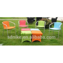 bright colored garden furniture rattan dining set